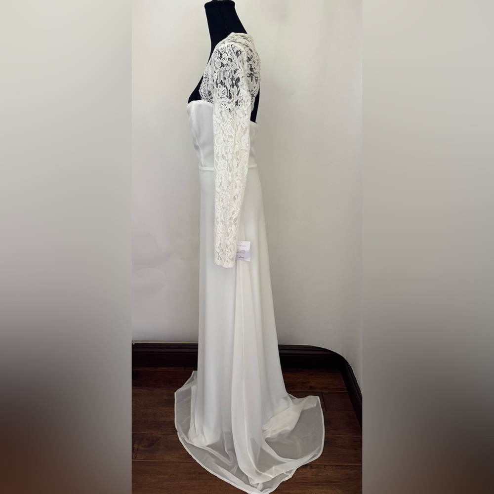 Lulus Promised Forever White Lace Long Sleeve Backless Maxi Dress, Size S, NWT - Picture 8 of 16